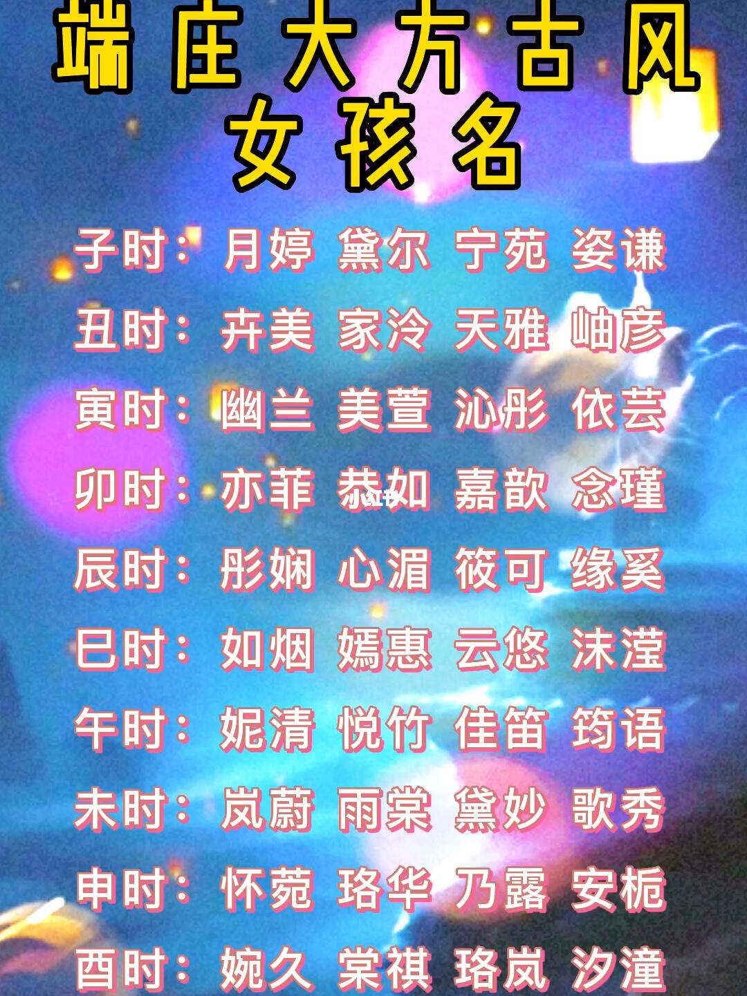 罕见好听古风女名